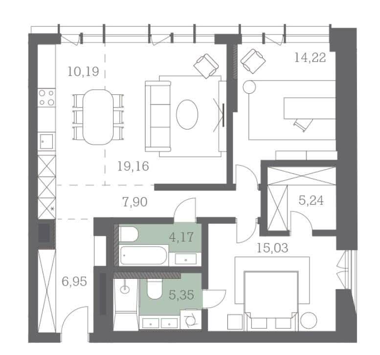 Планировка квартиры в квартале DEPO 13