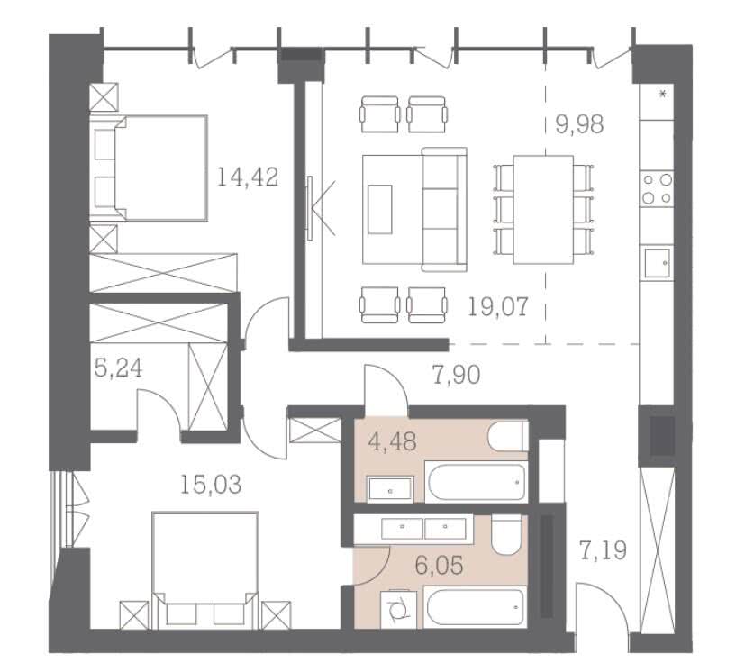 Планировка квартиры в квартале DEPO 14