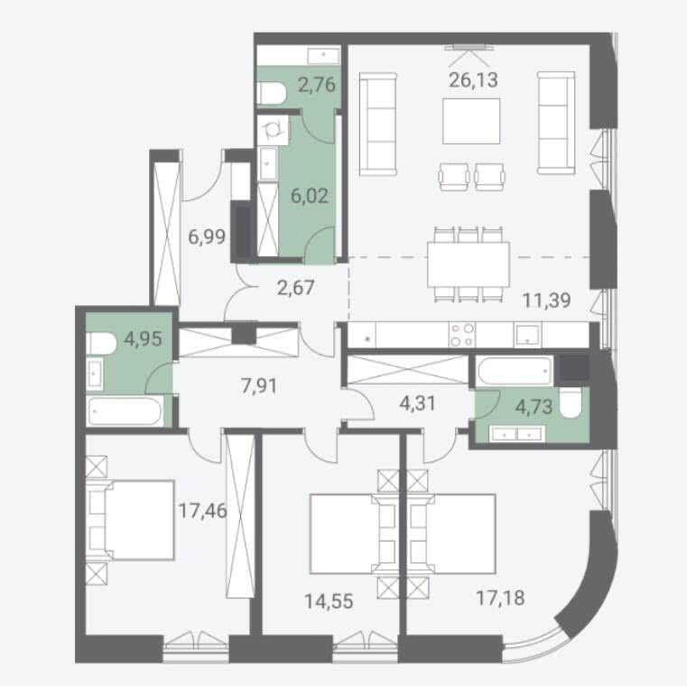Планировка квартиры в квартале DEPO 5