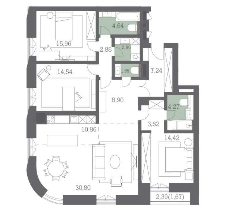 Планировка квартиры в квартале DEPO 6