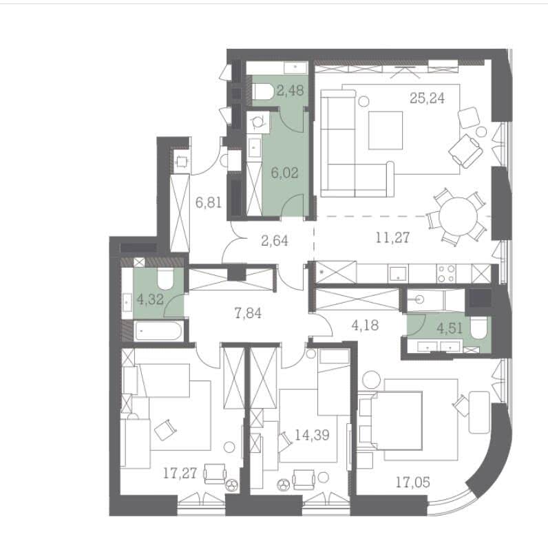Планировка квартиры в квартале DEPO 7